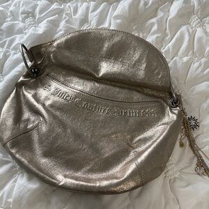 Juicy Couture Metallic Gold Primrose Shoulder Bag with Charm Accents